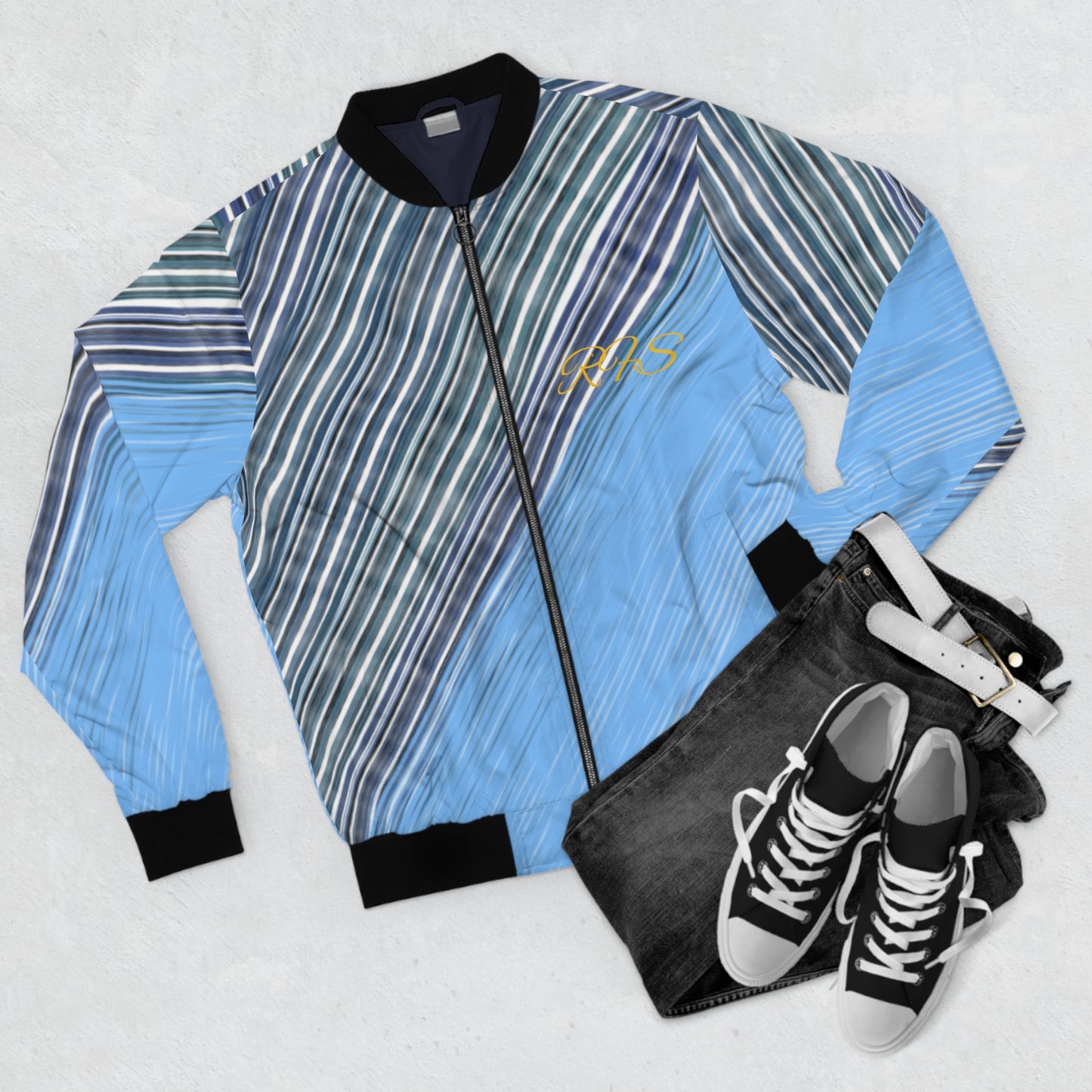 Atlantic Wave Men's Bomber Jacket (AOP)