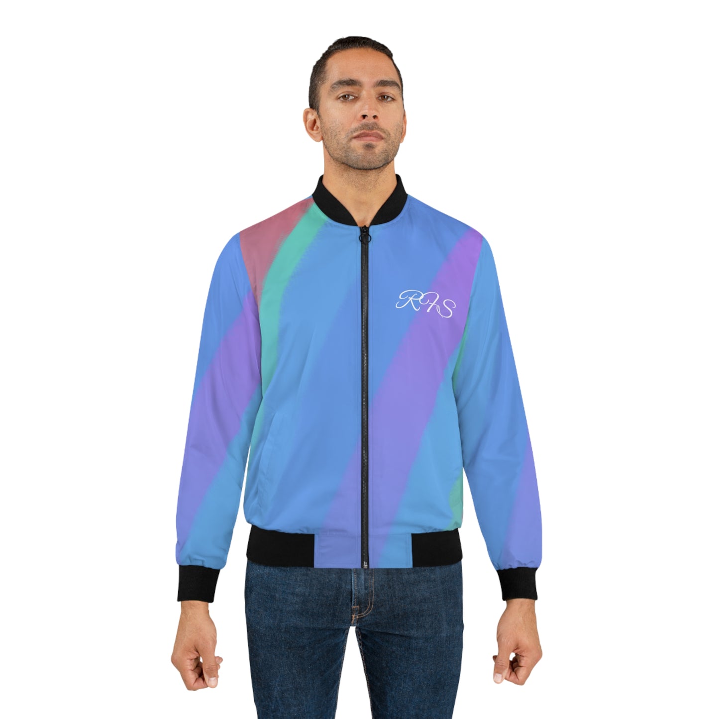 Winter Blues Men's Bomber Jacket (AOP)