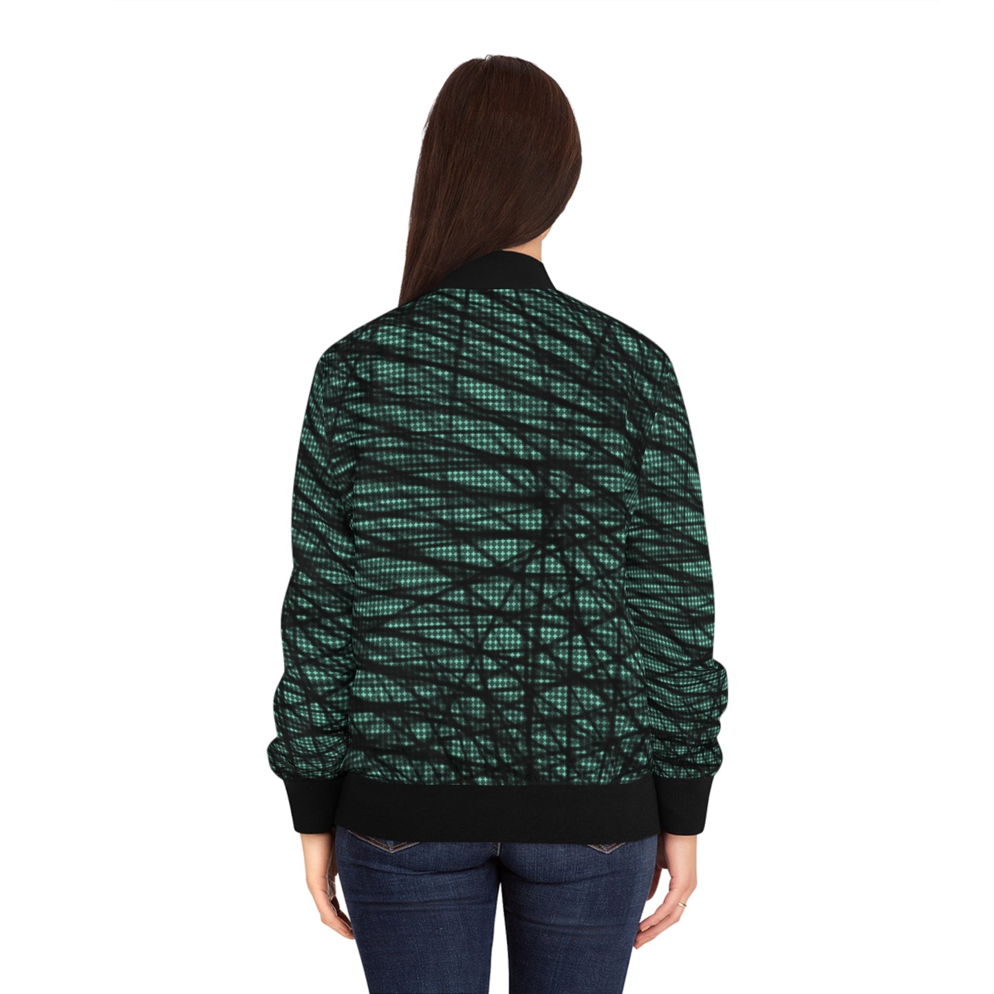 Mystic Black Women's Bomber Jacket (AOP)