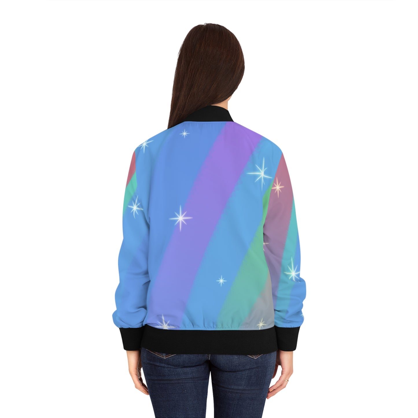 Winter Blues Women's Bomber Jacket (AOP)