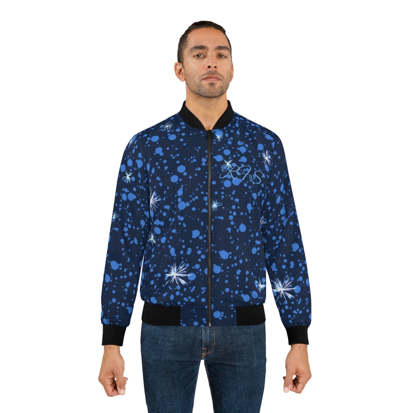 Blue Mountain Men's Bomber Jacket (AOP)