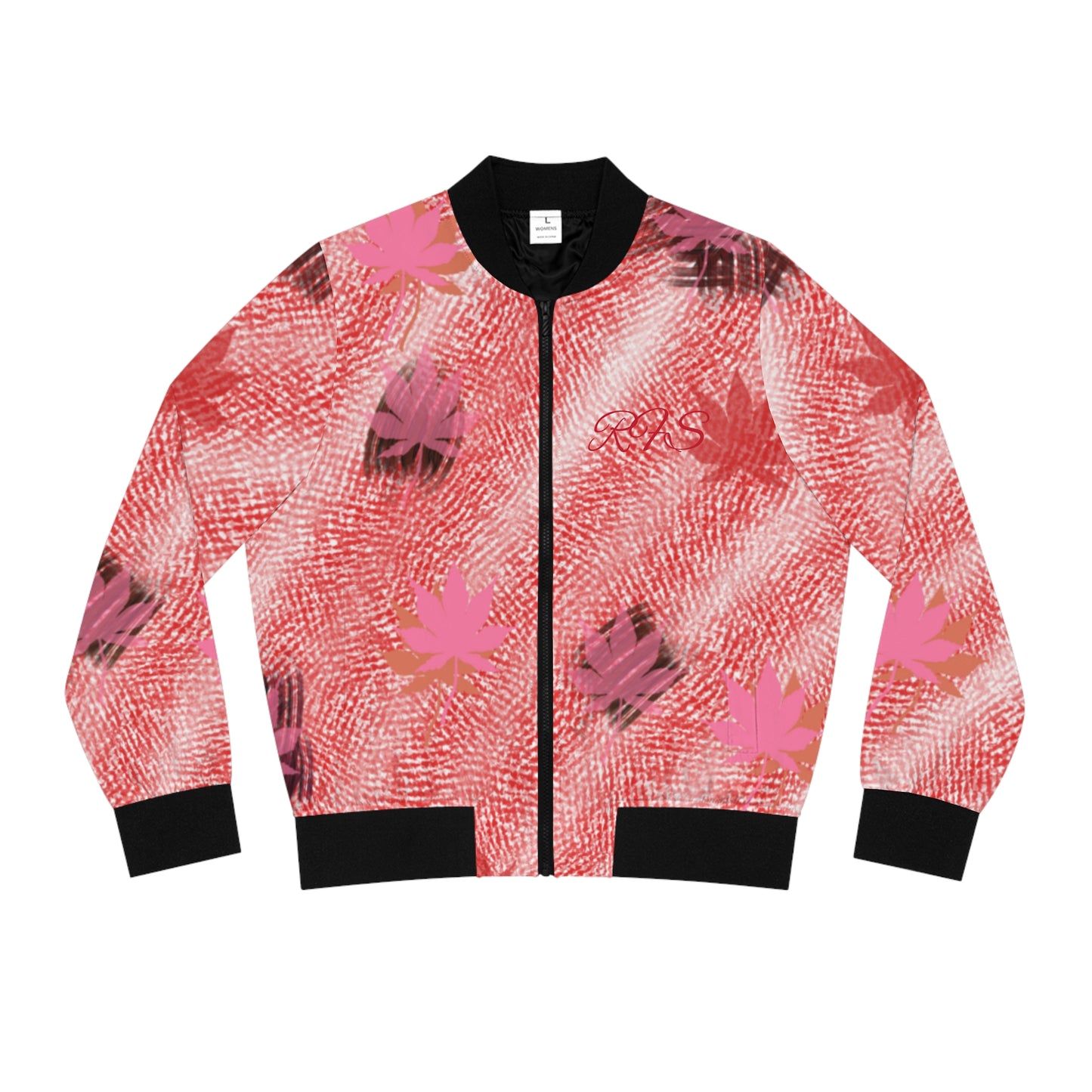 Red Maple Leaf Women's Bomber Jacket (AOP)