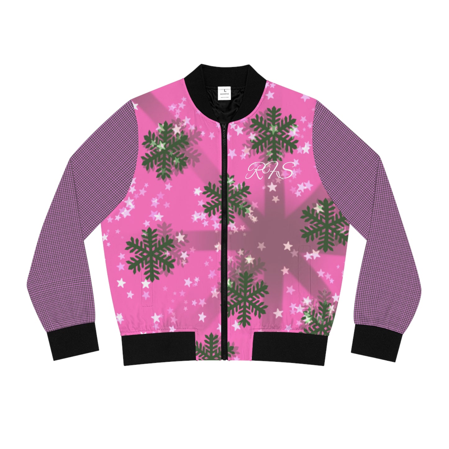 Green Winter Women's Bomber Jacket (AOP)