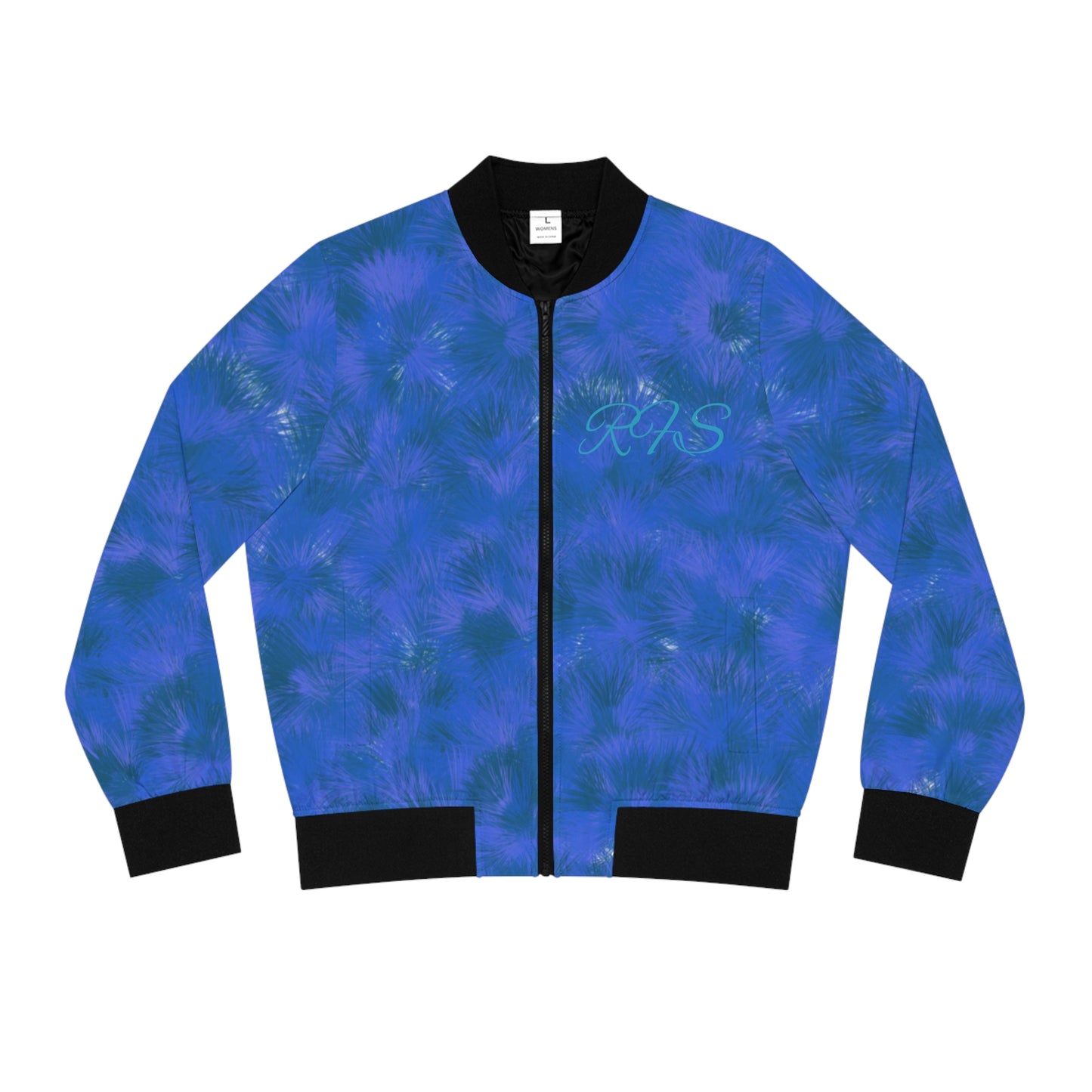 Deep Blue Mountain Women's Bomber Jacket (AOP)