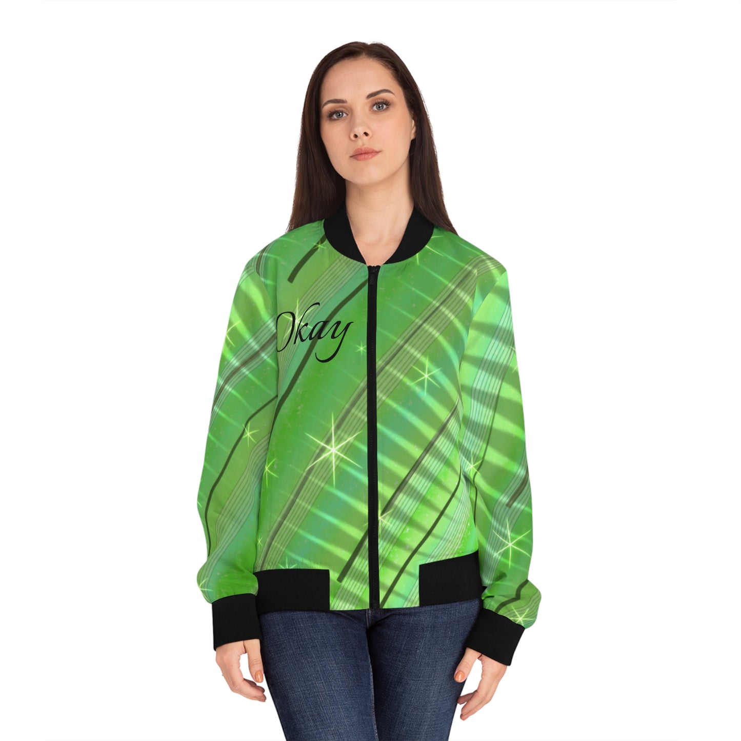 Its Okay Women's Bomber Jacket (AOP)