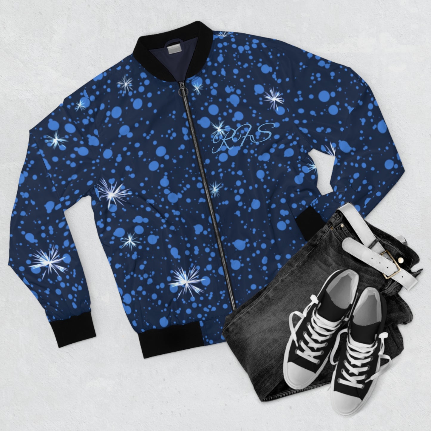Blue Mountain Men's Bomber Jacket (AOP)