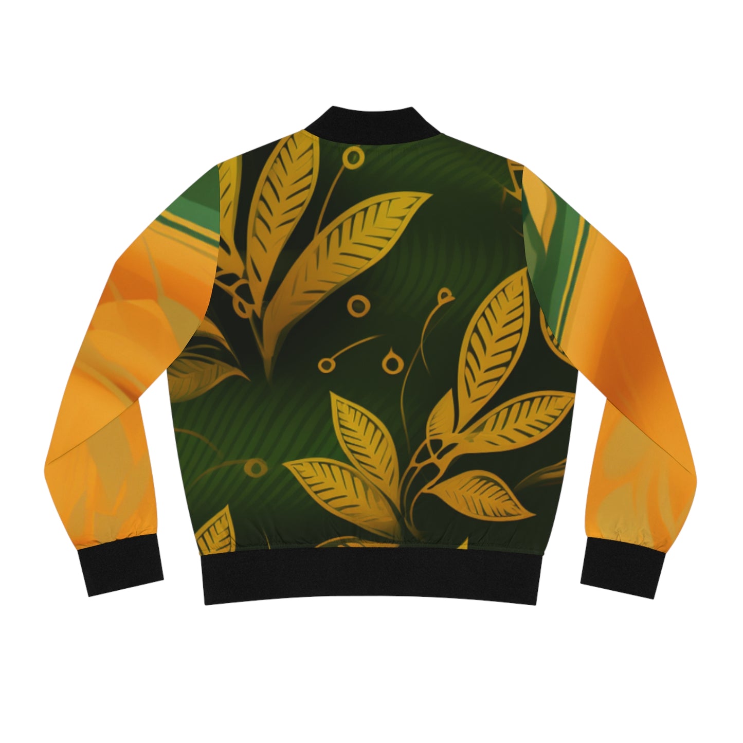 Indian Green Silky Women's Bomber Jacket (AOP)