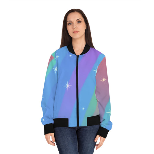 Winter Blues Women's Bomber Jacket (AOP)