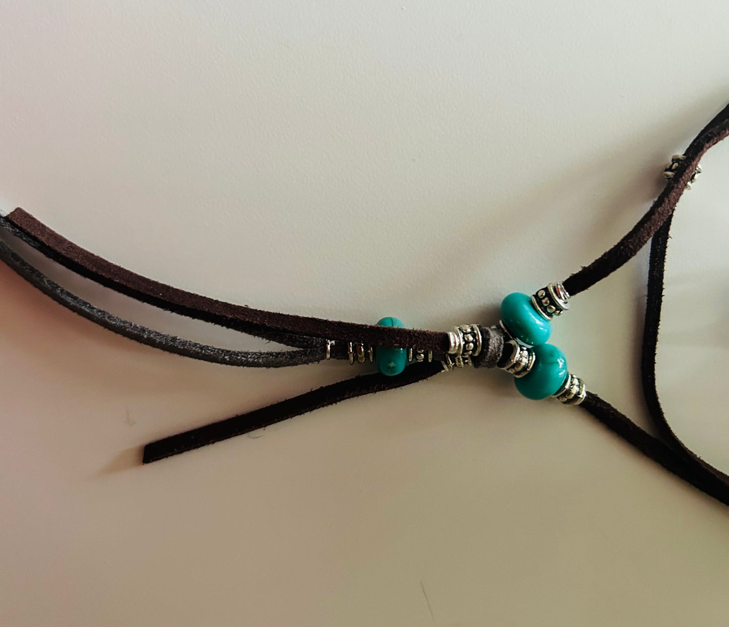 Handmade Double Bead Aqua Blue Chain