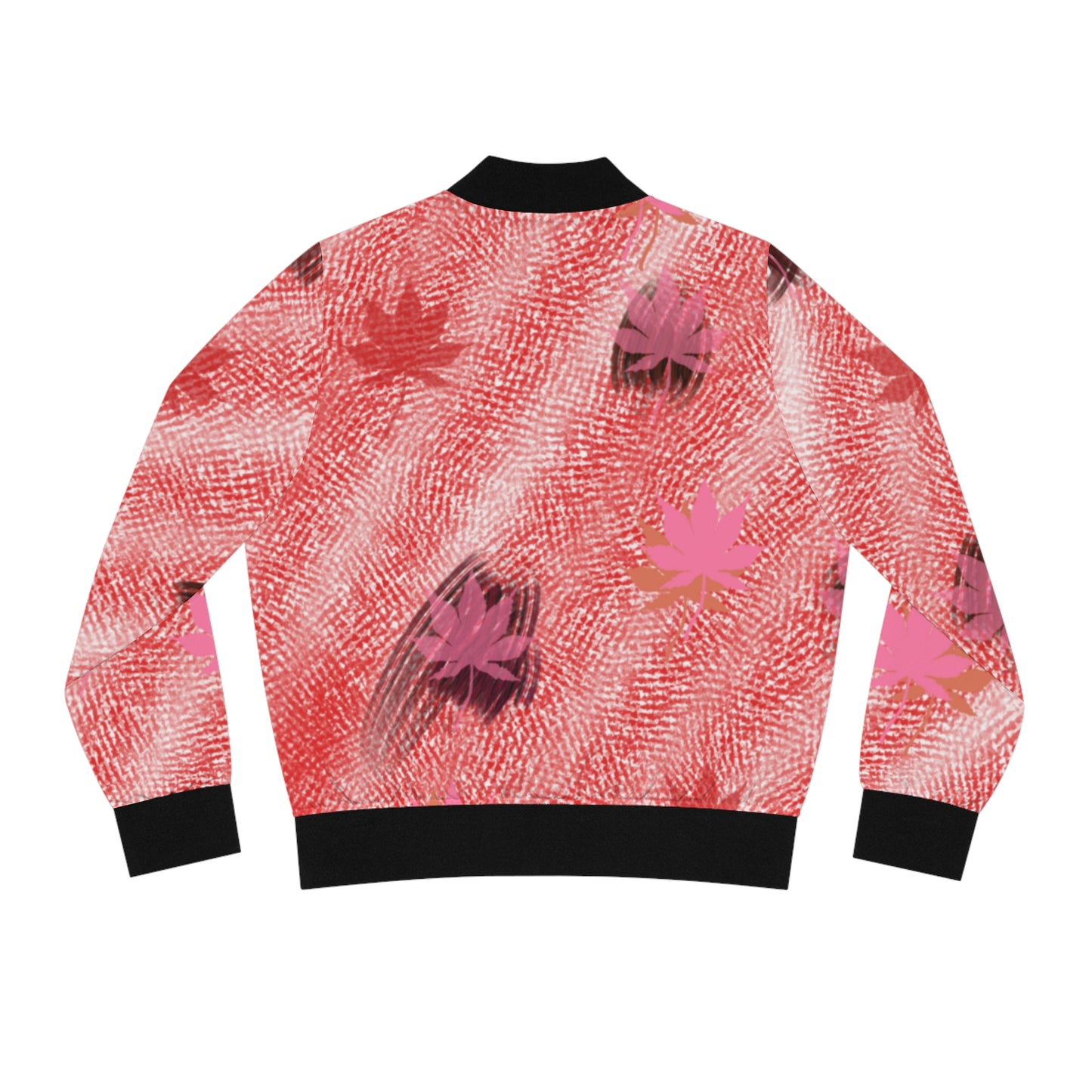 Red Maple Leaf Women's Bomber Jacket (AOP)