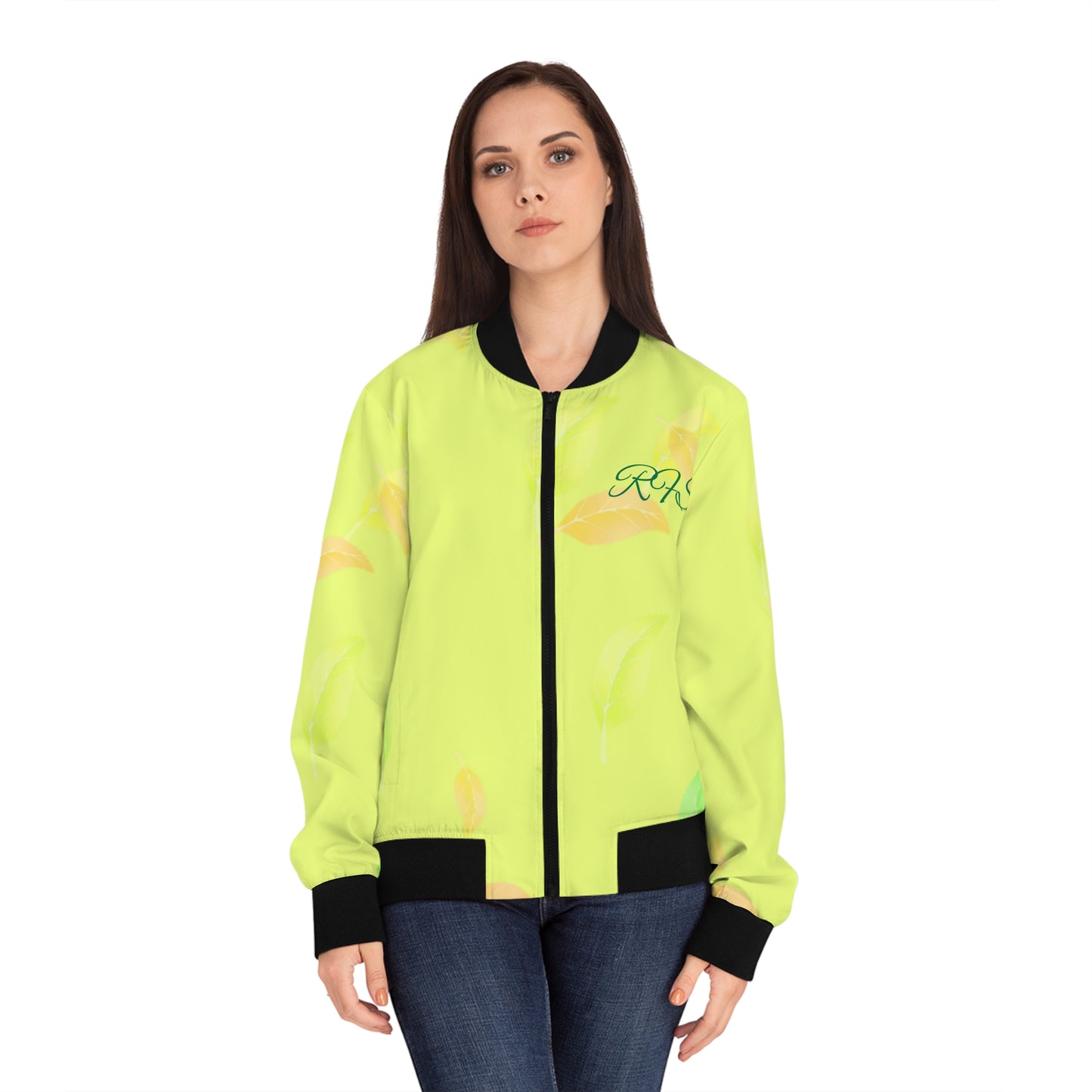 Dashing Yellow Women's Bomber Jacket (AOP)