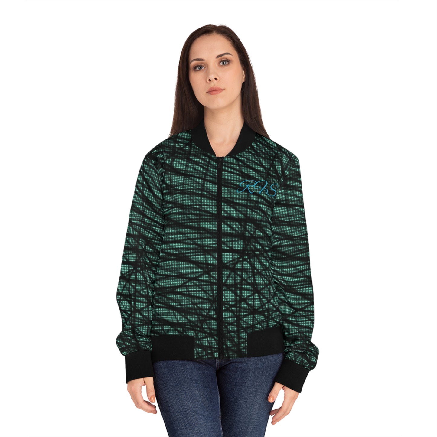 Mystic Black Women's Bomber Jacket (AOP)