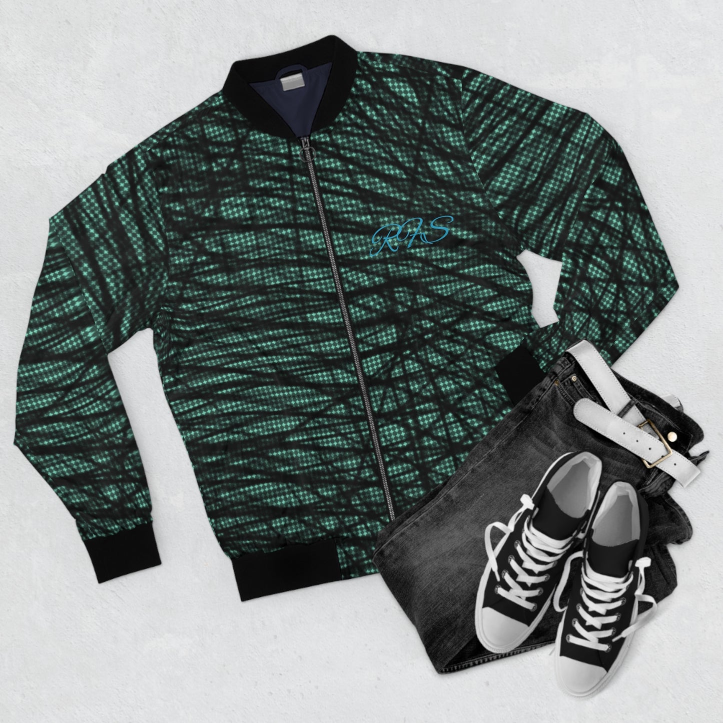 Mystic Black Men's Bomber Jacket (AOP)