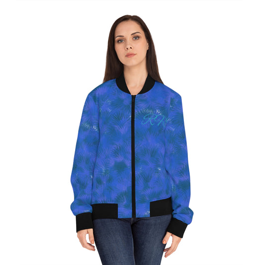 Deep Blue Mountain Women's Bomber Jacket (AOP)