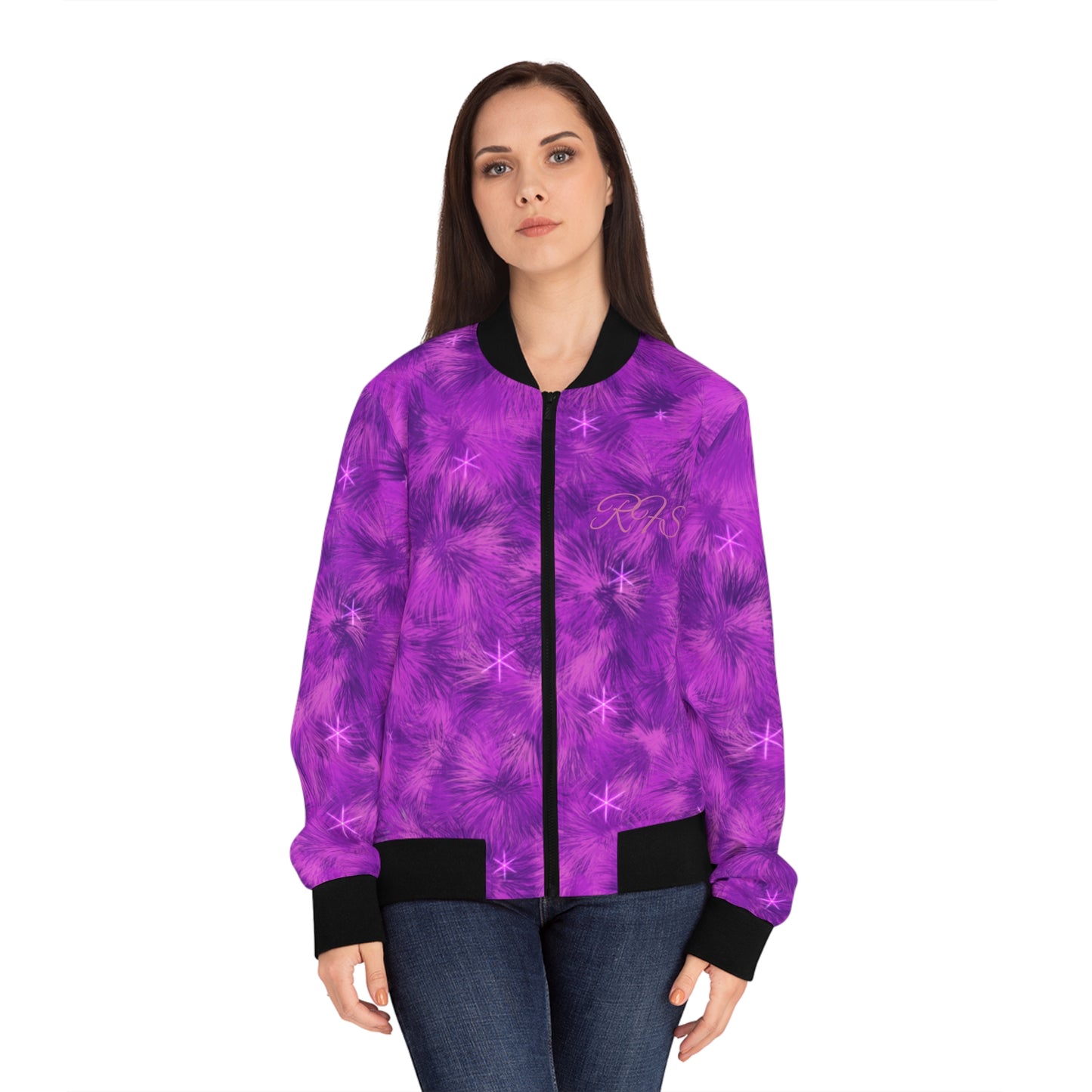 Purple Power Women's Bomber Jacket (AOP)