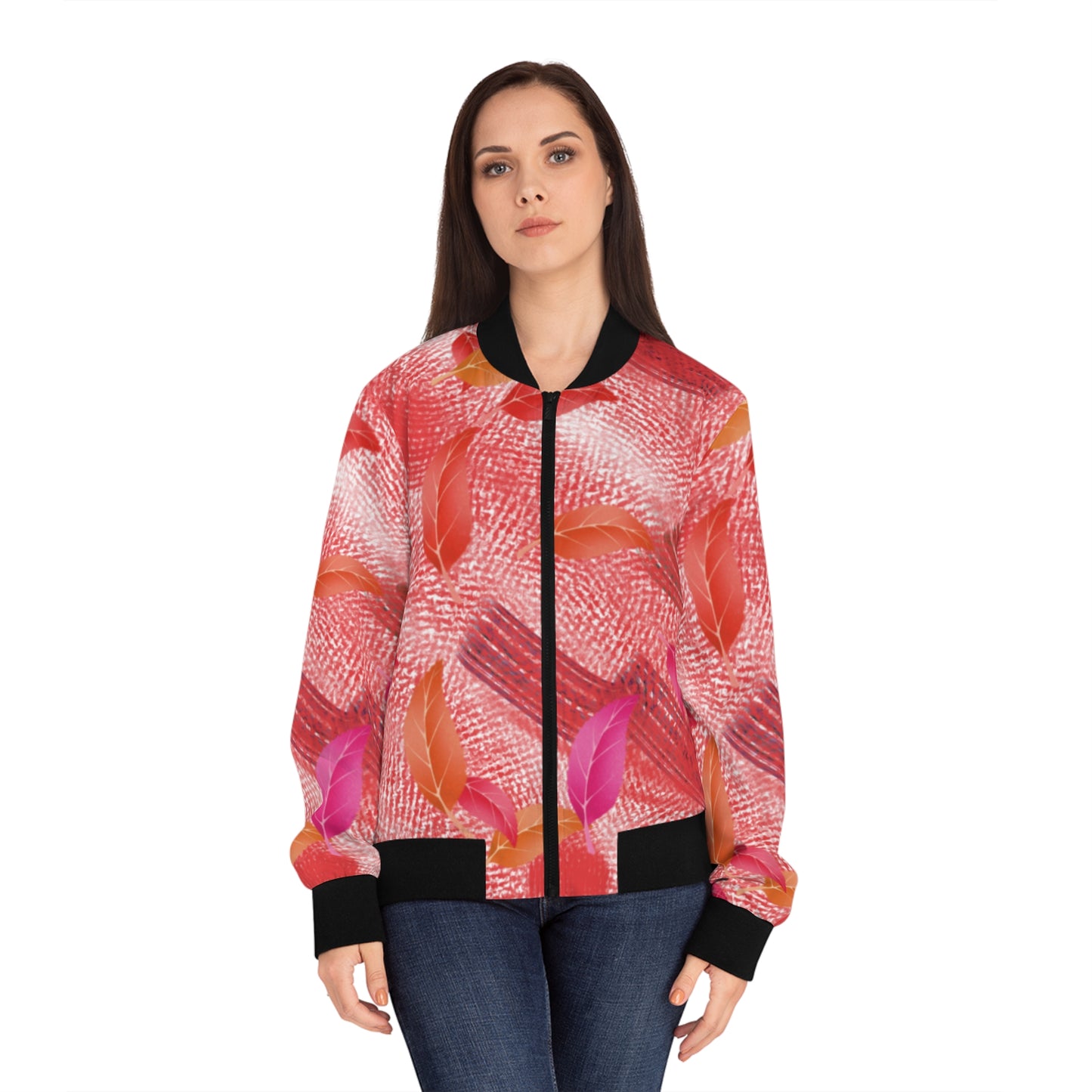 Rose Red Women's Bomber Jacket (AOP)