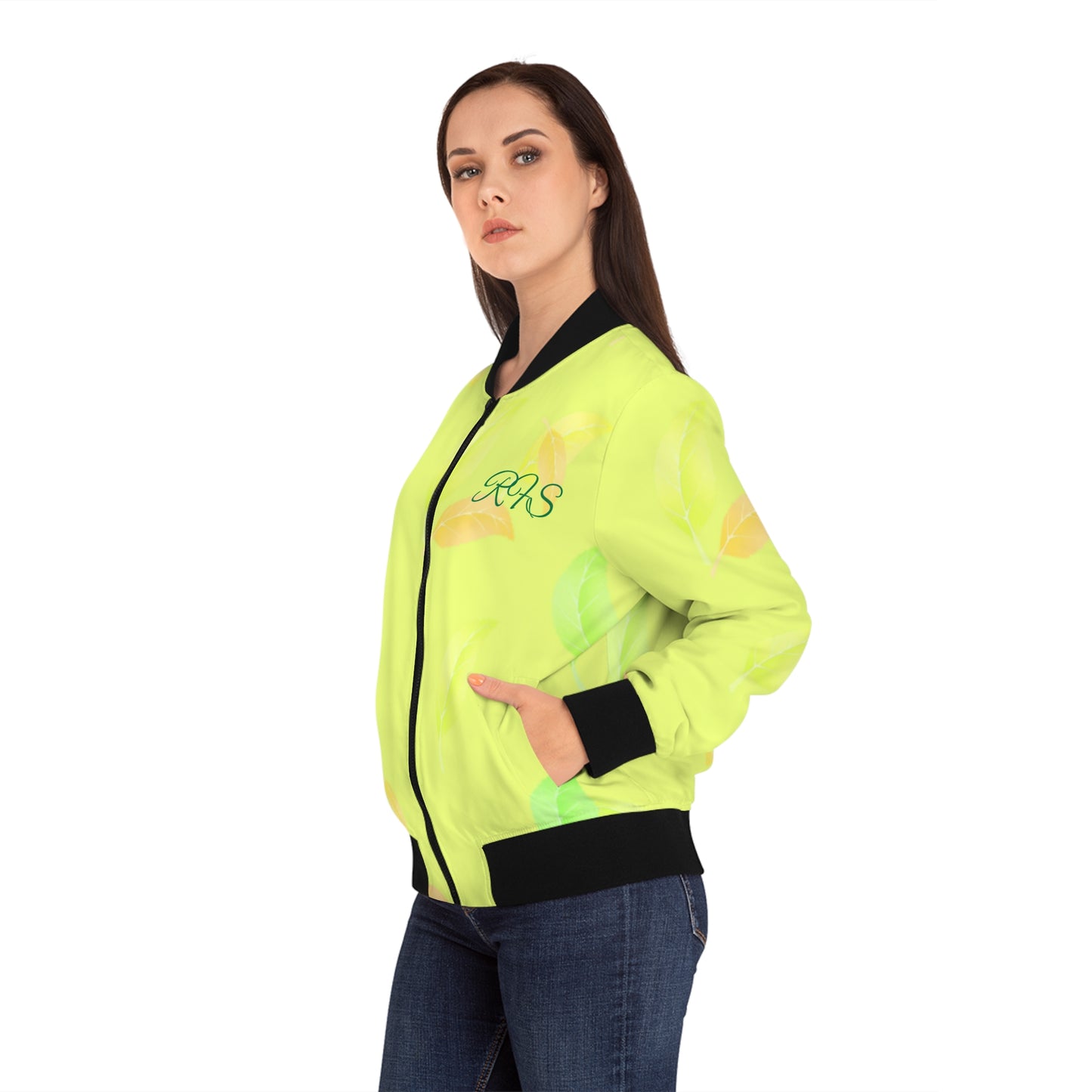 Dashing Yellow Women's Bomber Jacket (AOP)