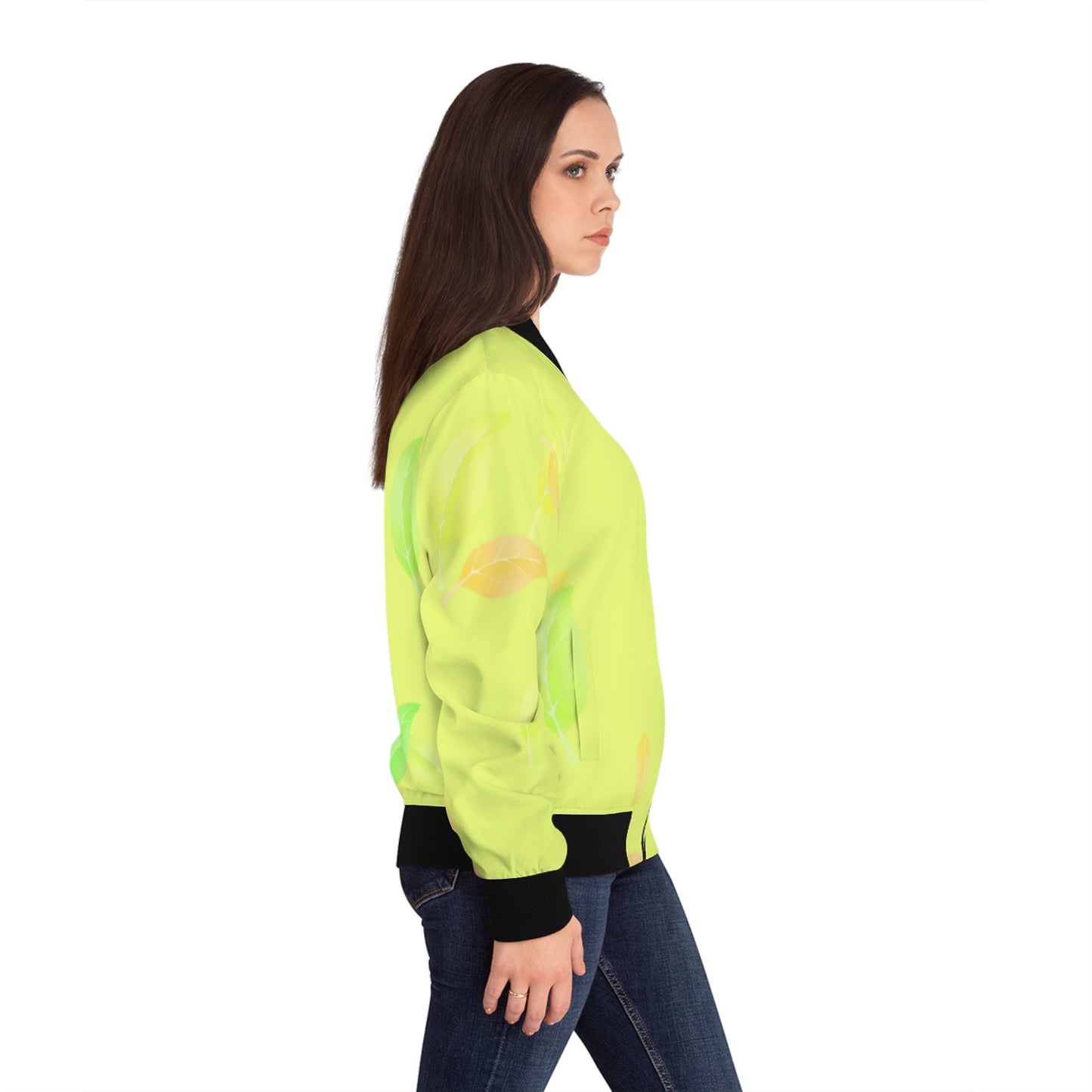 Dashing Yellow Women's Bomber Jacket (AOP)